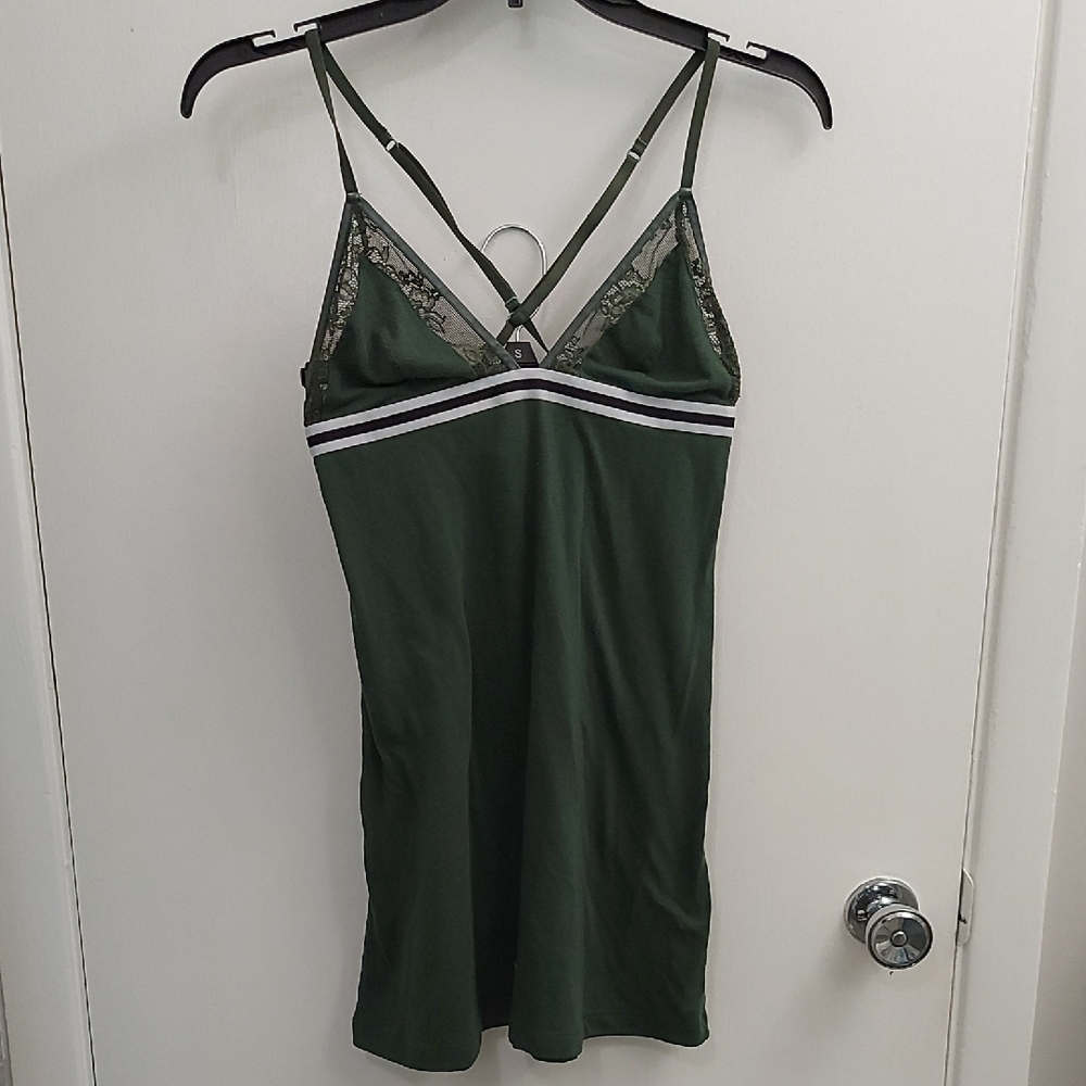 La SENZA Green Chemise with Lace Detail